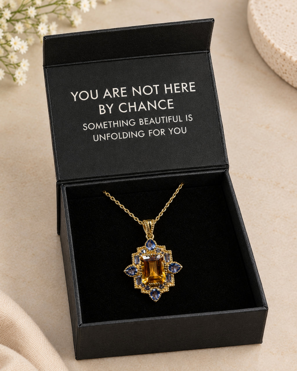 Wealth Wisdom Pendant – Lolite & Madeira Citrine