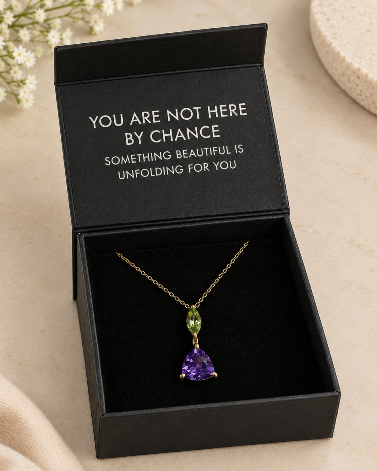 Heart & Soul Pendant – African Amethyst & Peridot