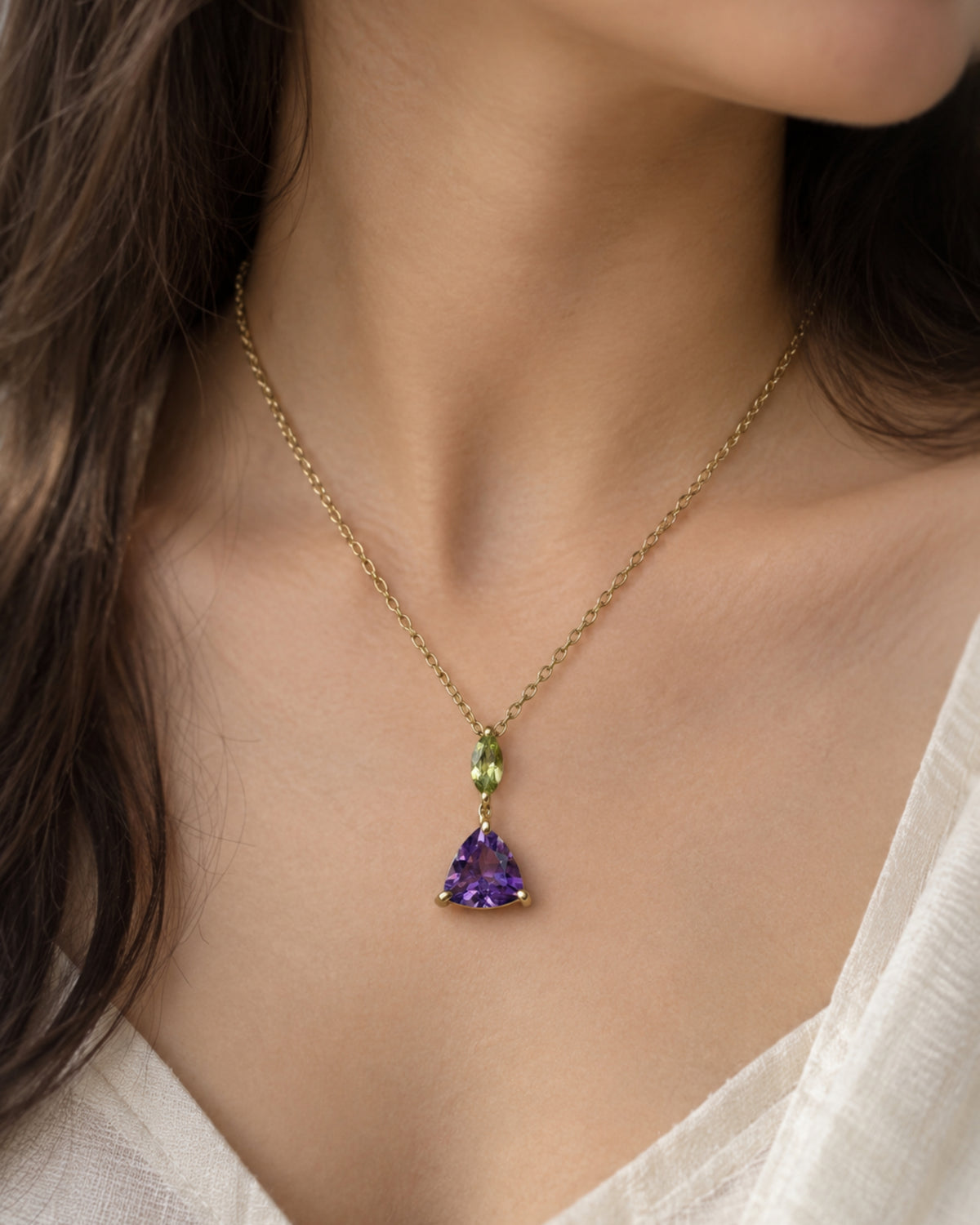 Heart & Soul Pendant – African Amethyst & Peridot