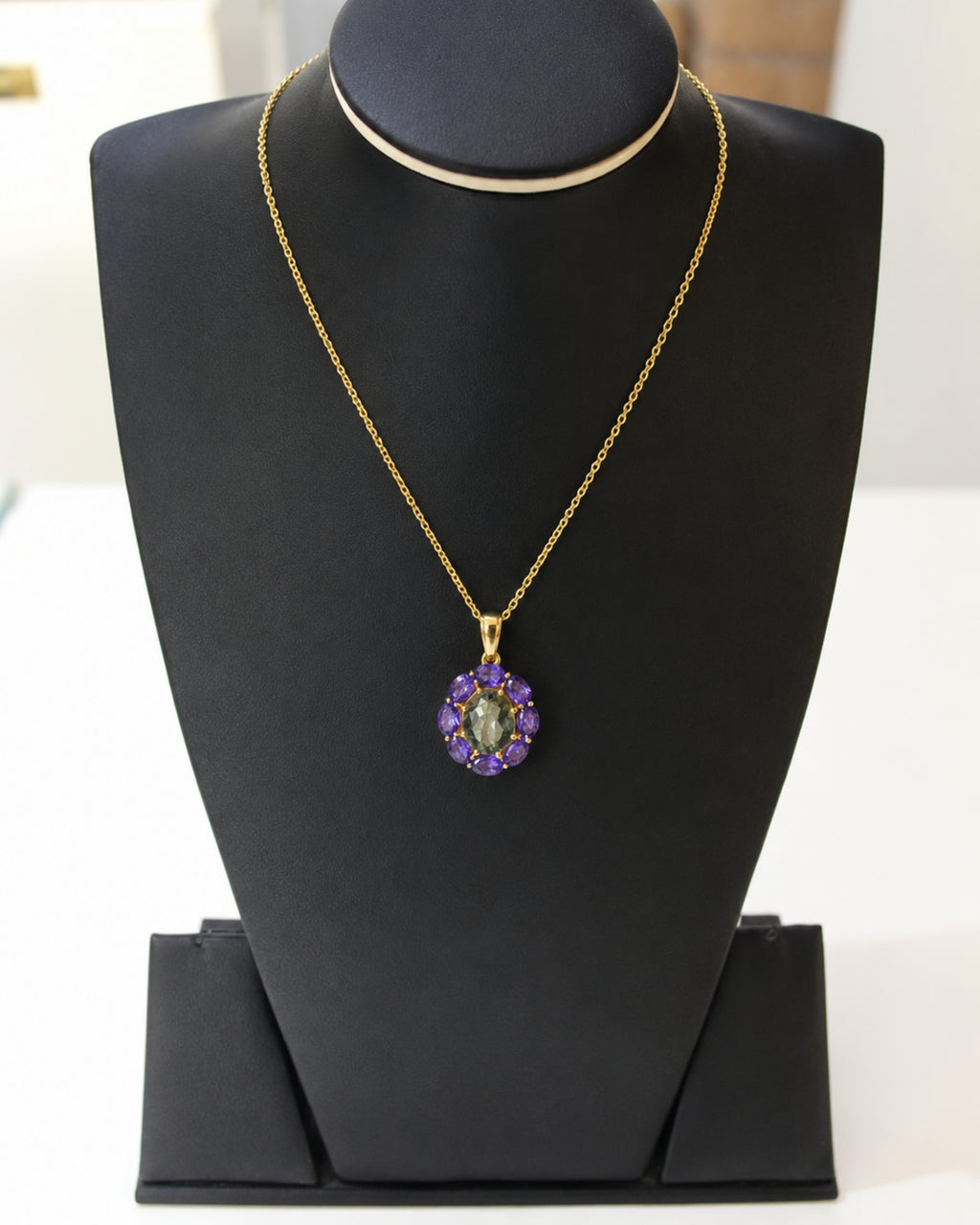 Harmony Halo Pendant – African Amethyst & Green Amethyst
