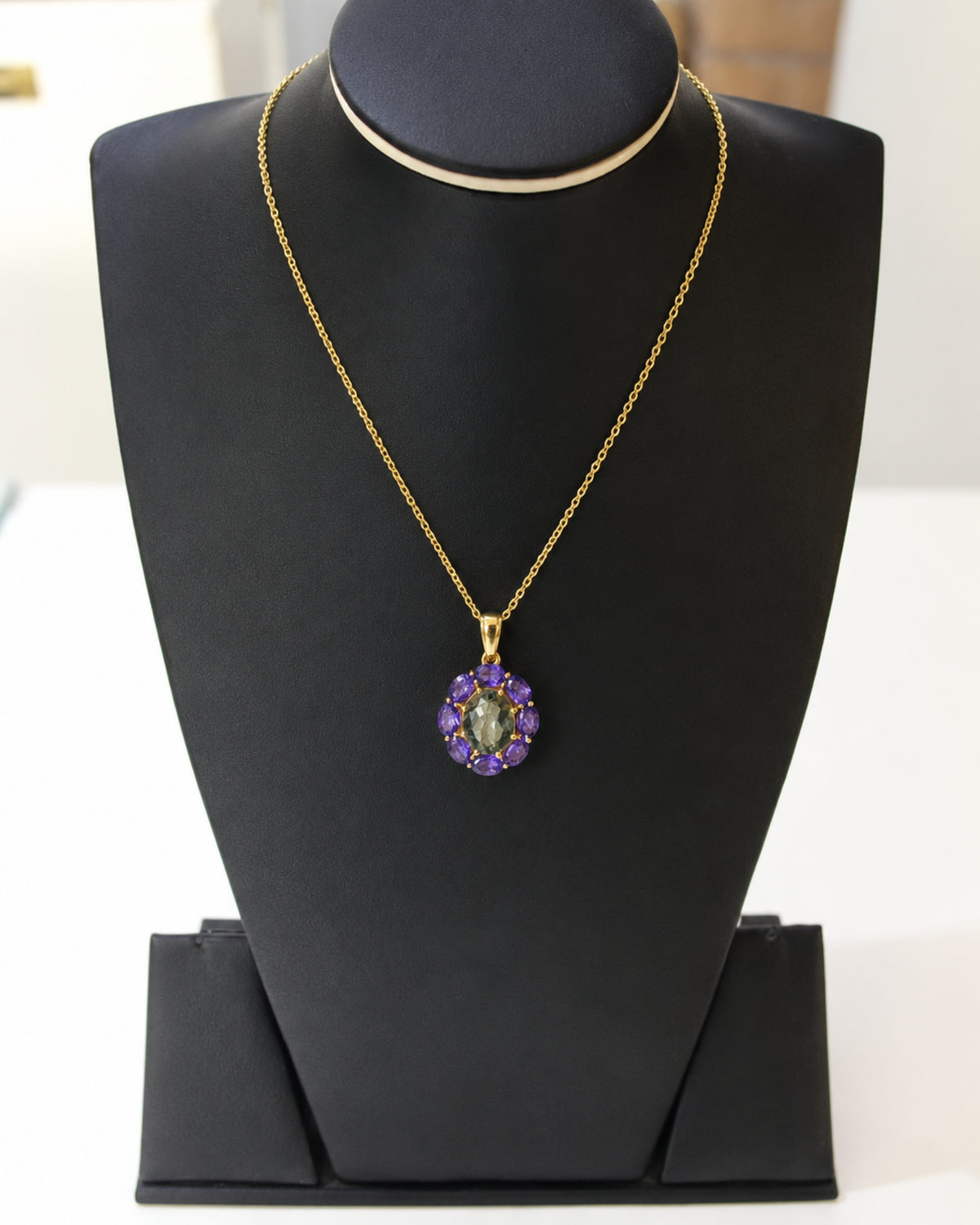Harmony Halo Pendant – African Amethyst & Green Amethyst