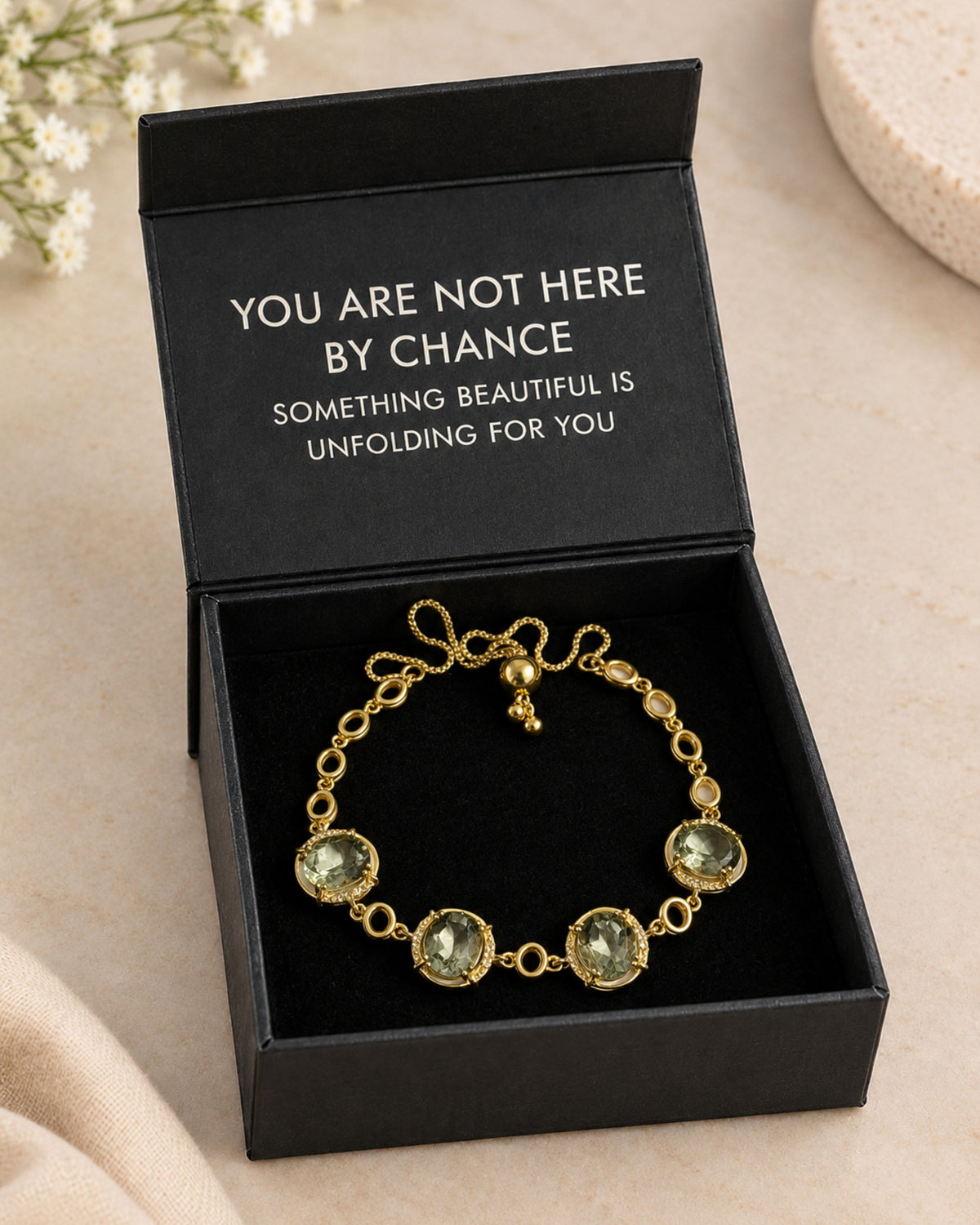 Abundance Flow Bracelet – Green Amethyst & White Topaz