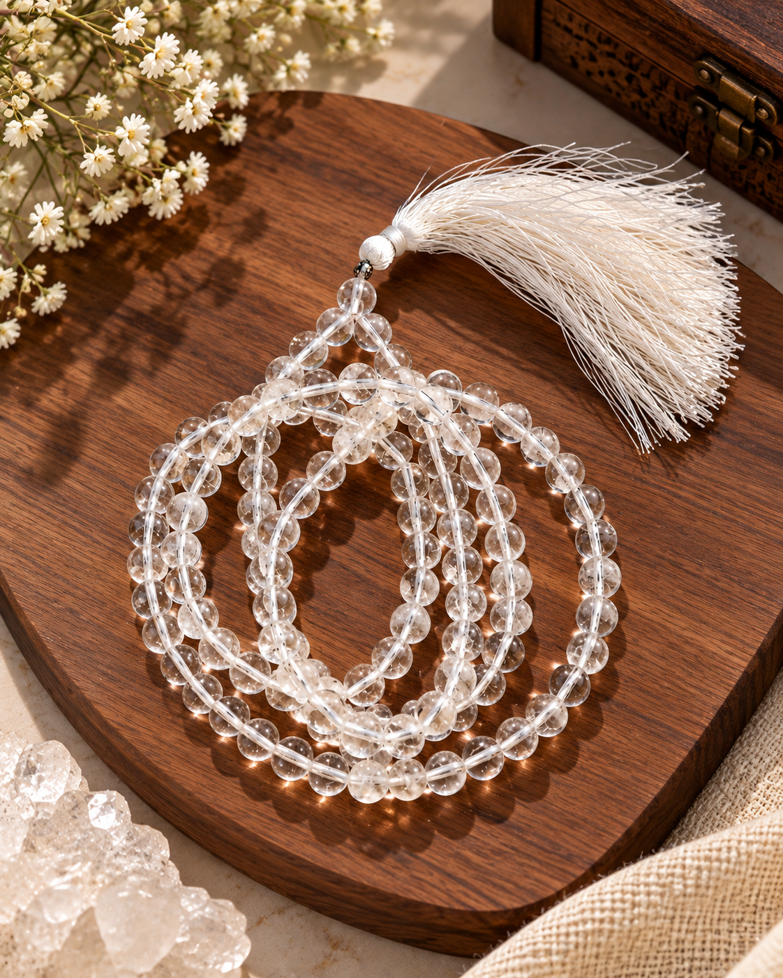 Clear Quartz Jap Mala