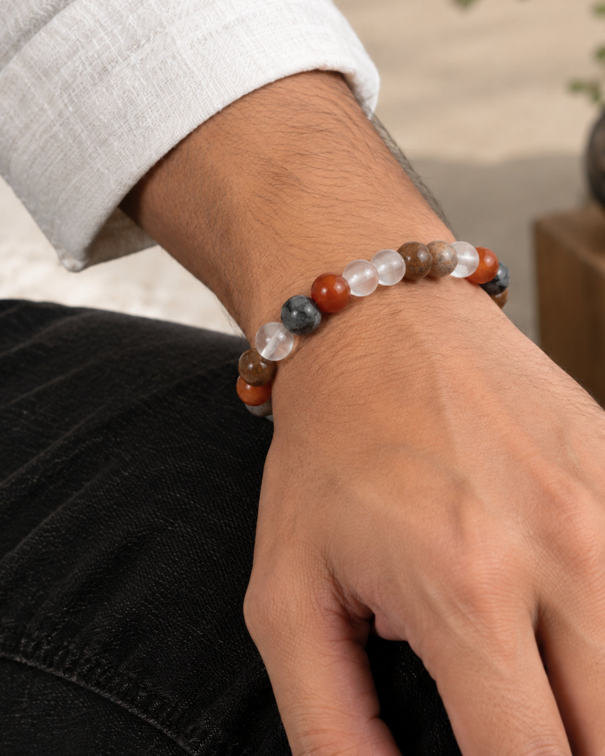 Mulank 1 Bracelet – Red Carnelian & Sunstone