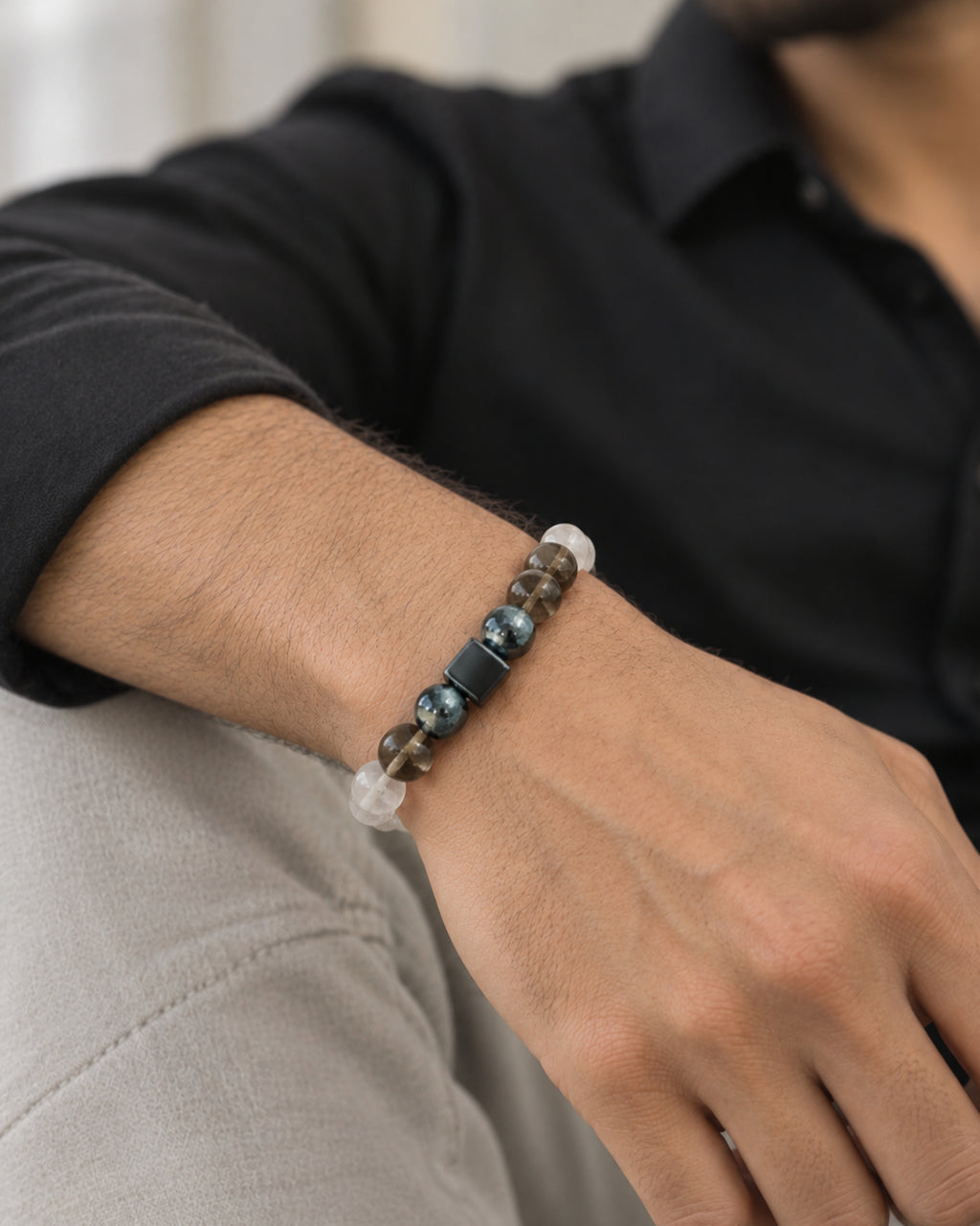 Mulank 2 Bracelet with Smoky Quartz & Moonstone