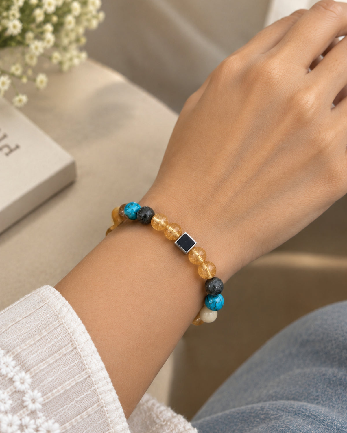 Mulank 3 Bracelet with Citrine & Turquoise