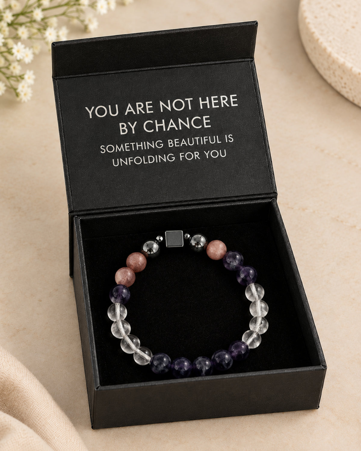 Mulank 6 Bracelet with Amethyst & Strawberry Quartz