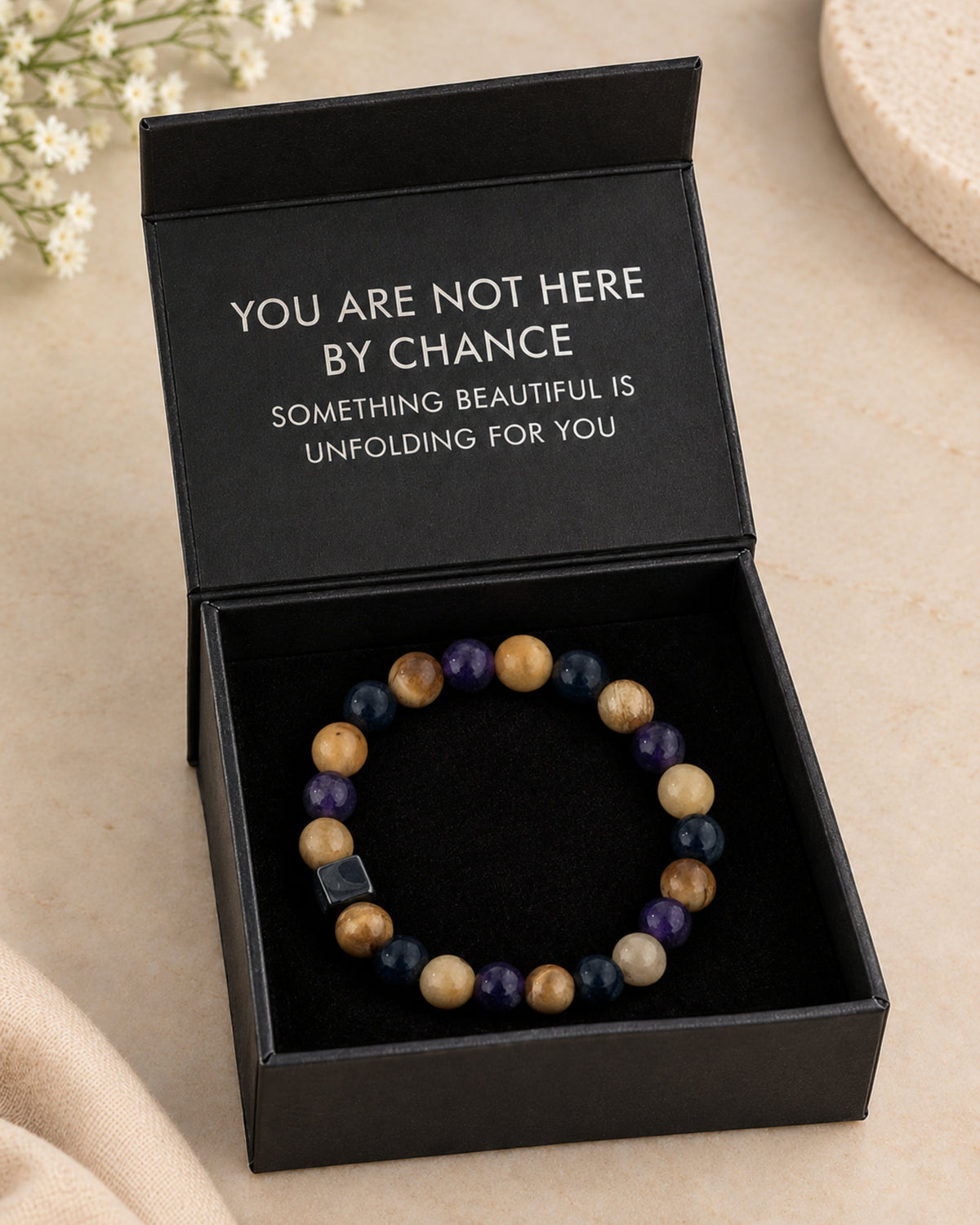 Mulank 7 Bracelet with Amethyst & Cat's Eye