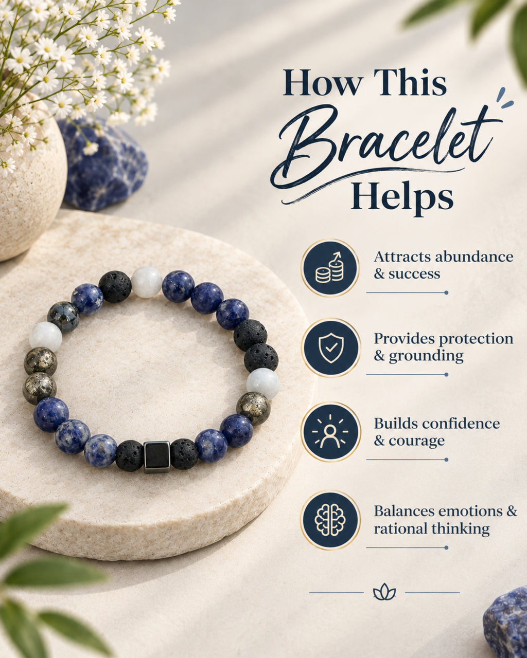Mulank 8 Bracelet with Pyrite & Sodalite