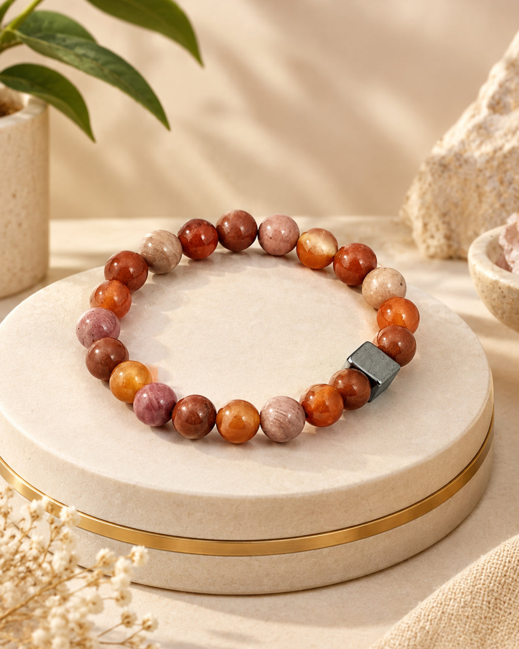 Mulank 9 Bracelet with Red Jasper & Carnelian