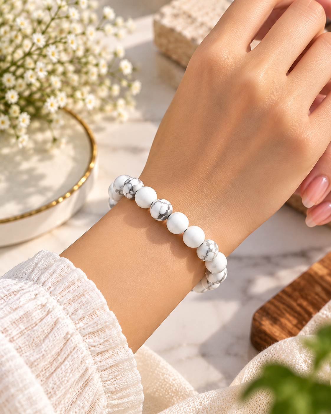 Howlite Peace Bracelet
