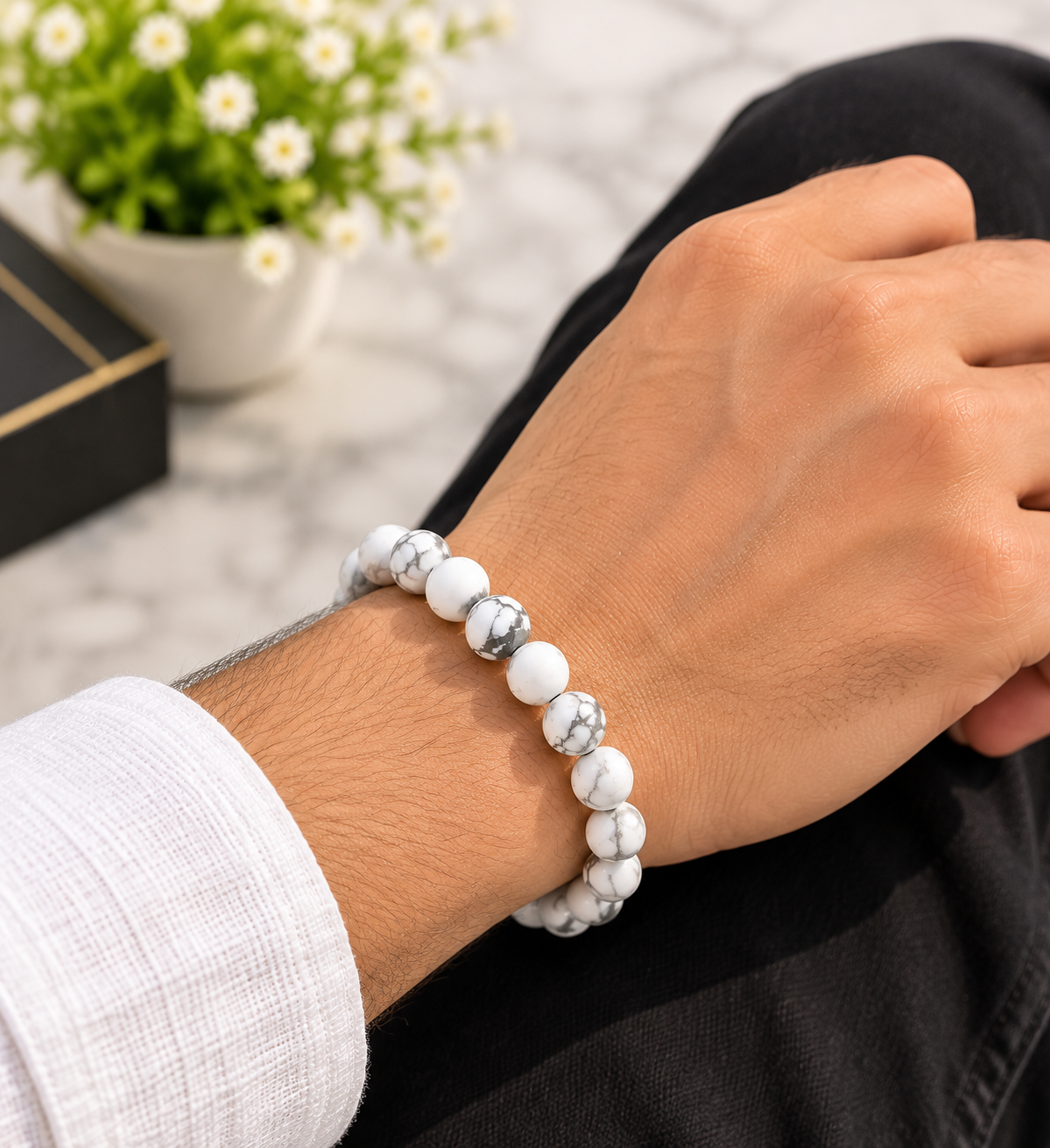 Howlite Peace Bracelet