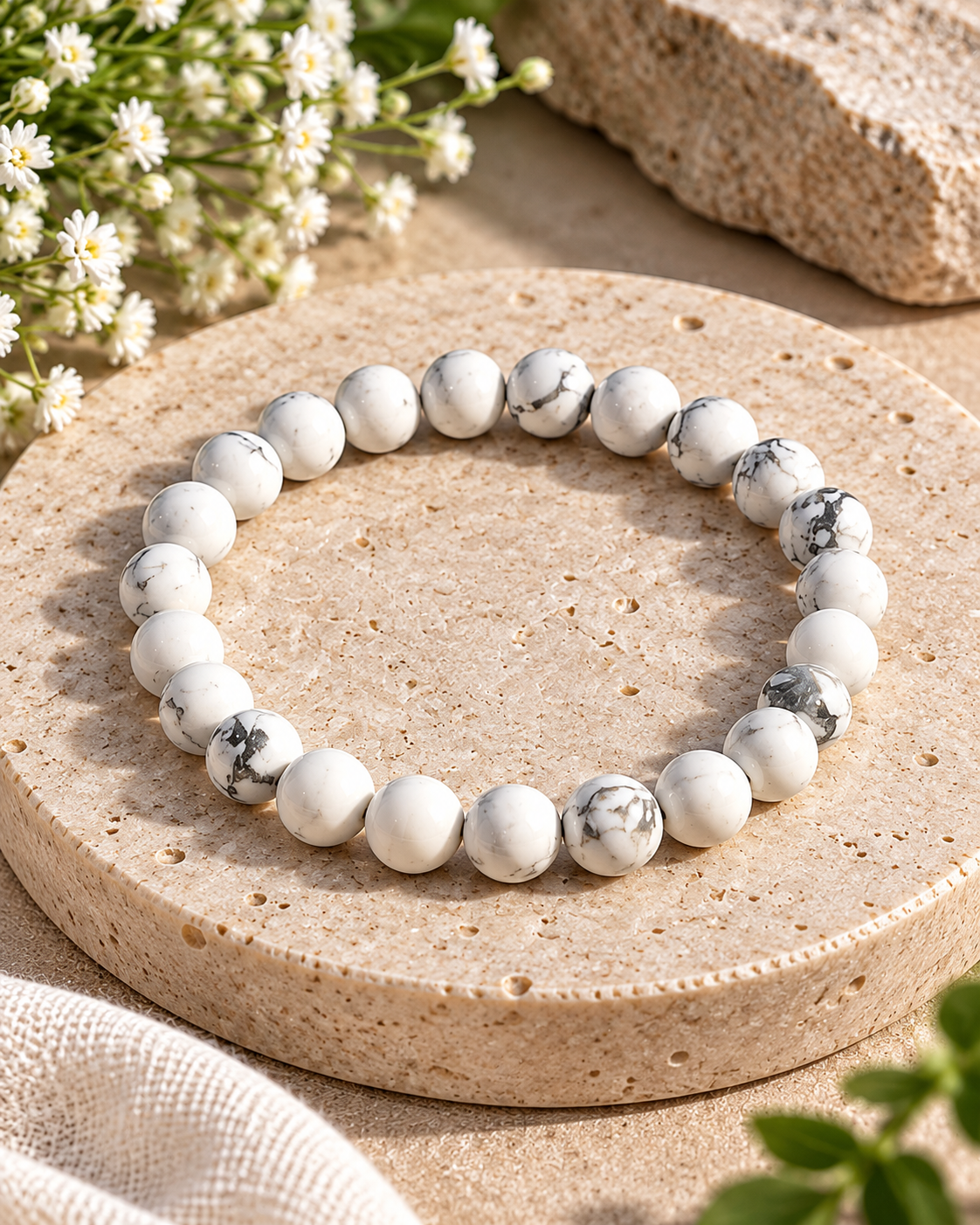 Howlite Peace Bracelet