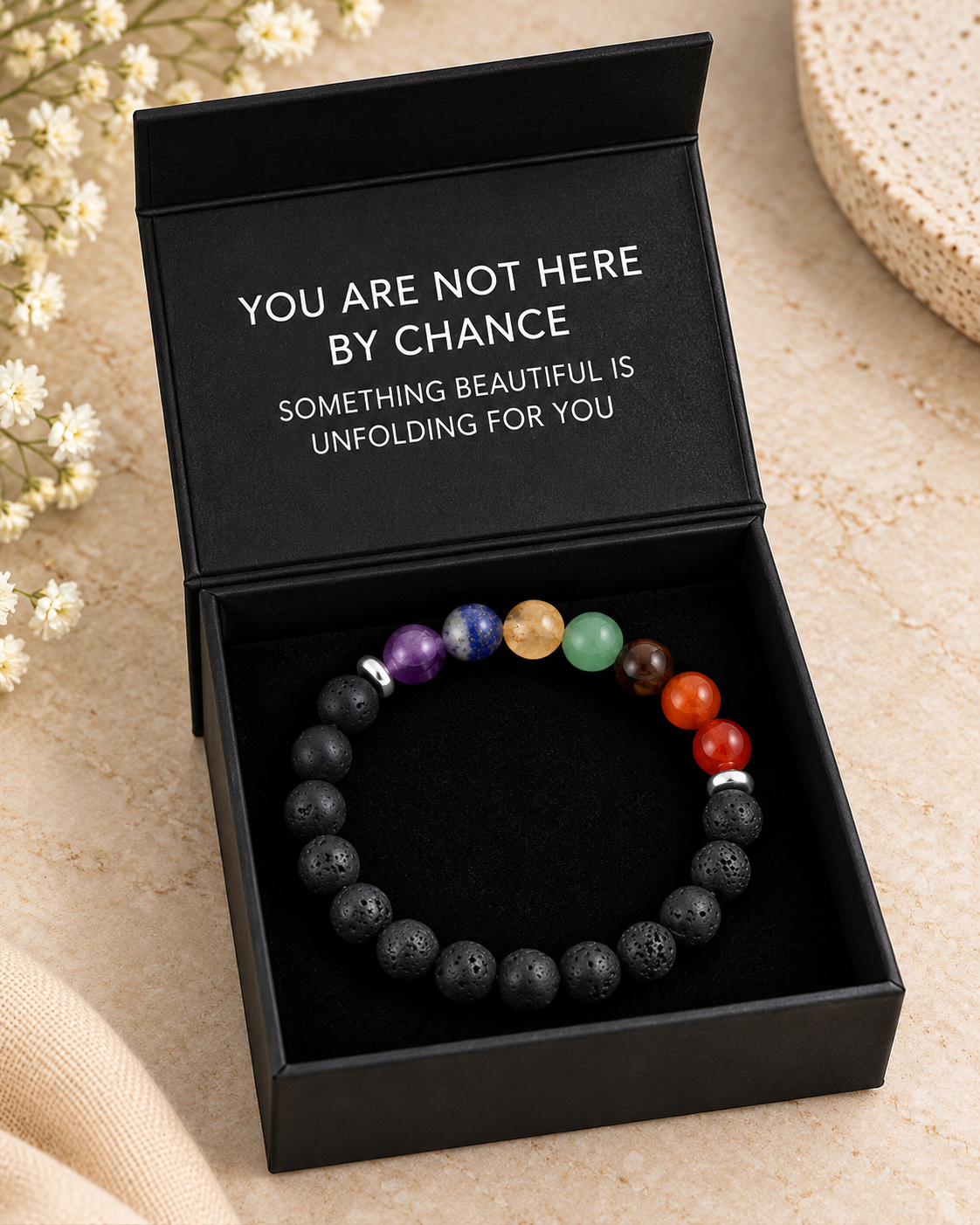 Chakra Shield Lava Bracelet
